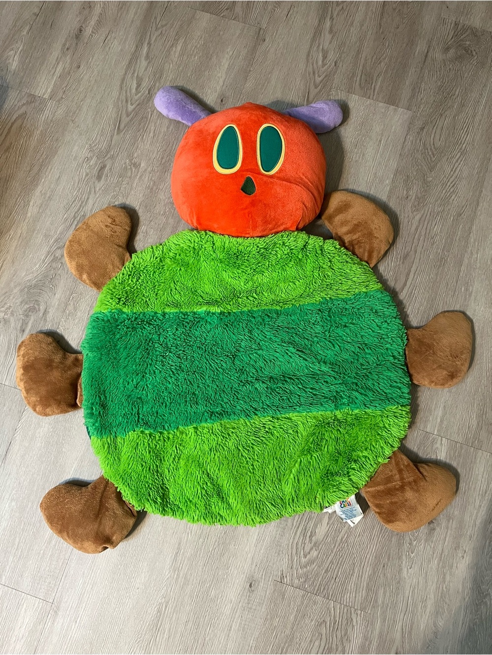 Eric Carle Plush Caterpillar Play Cushion Rug/Mat - Green & Orange